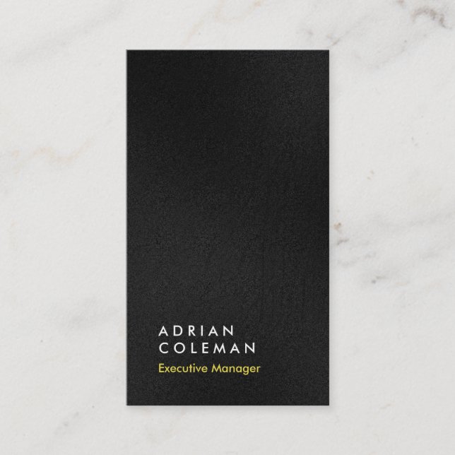 Vertical grey black simple plain manager director business card (Front)