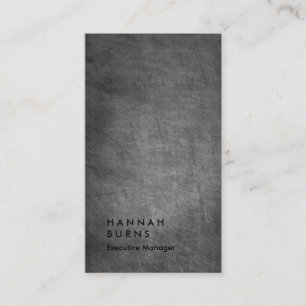 Vertical grey chalkboard simple plain manager business card