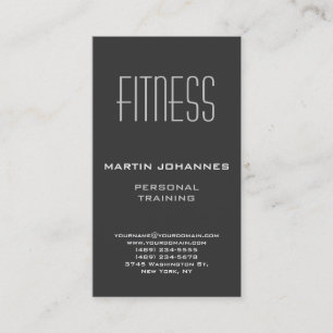Vertical Grey Personal Trainer Business Card