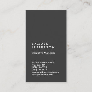 Vertical grey professional plain modern stylish business card