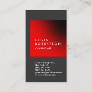 Vertical Grey Red Stripe Business Card