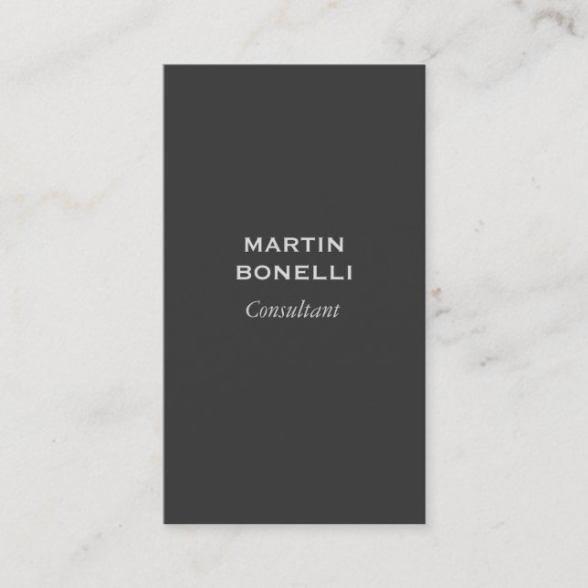 Vertical Grey Standard Modern Business Card (Front)