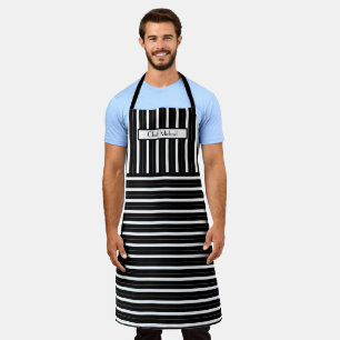 Vertical Horiz Stripe #3 DIY Colours Black White S Apron