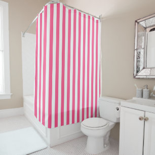 Vertical Hot Pink and White Stripes