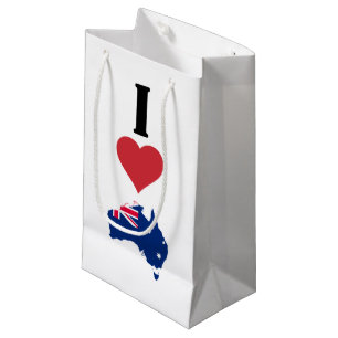 Vertical I Love Australia / I Heart Australia Small Gift Bag