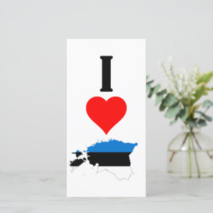 Vertical I Love Estonia / I Heart Estonia Estonian Card