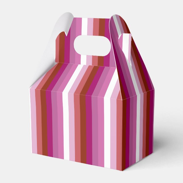 Vertical Lesbian Pride Flag Favor Box (Front Side)
