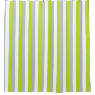 Vertical Lime Green, Silver and White Stripes