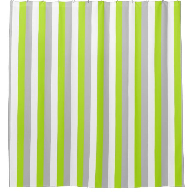 Vertical Lime Green, Silver and White Stripes (Front)