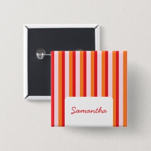 Vertical lines personalized stripes 2 inch square button