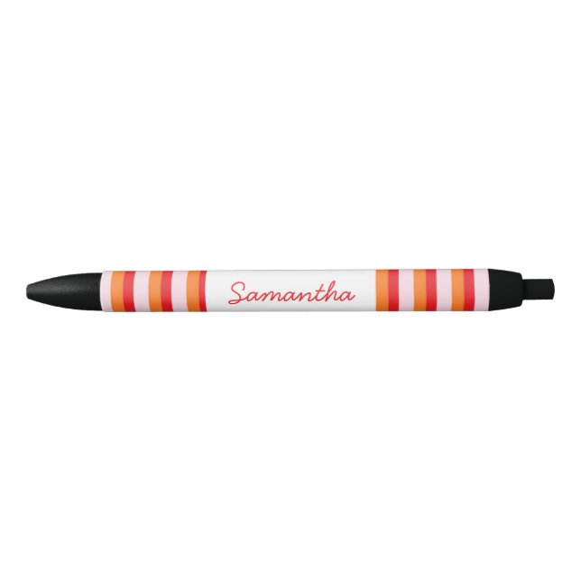 Vertical lines personalized stripes black ink pen (Front)