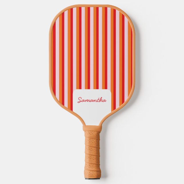 Vertical lines personalized stripes pickleball paddle (Front)