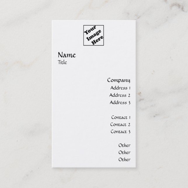 Vertical Logo Smooth 2 Business Card (Front)