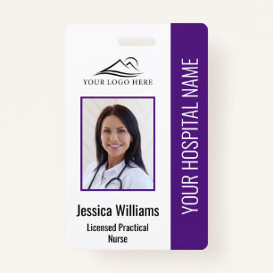 Vertical LPN Licensed Practical Nurse Photo ID Badge