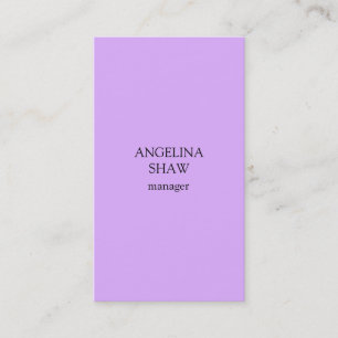 Vertical Mauve Mallow Pink Background Plain Modern Business Card