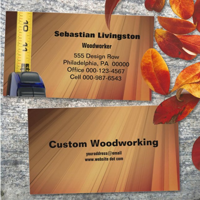 Vertical Measuring Tape Carpentry Worker Business Card (Creator Uploaded)