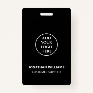 Vertical Modern Business Logo Staff Name Job Title Badge