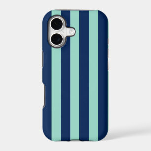 Vertical Navy and Light Green Stripes