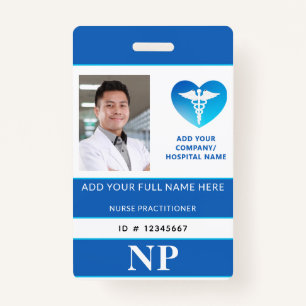 Vertical NP, Nurse Practitioner, Photo ID Badge