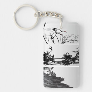 Vertical Oriental Scroll Keychain