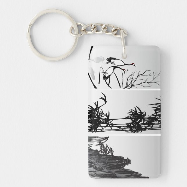 Vertical Oriental Scroll Keychain (Front)