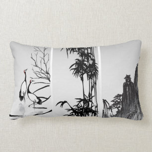 Vertical Oriental Scroll Lumbar Pillow