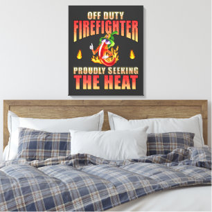 Vertical Orientation Firefighting Chili Character Canvas Print