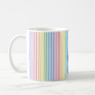 Vertical Outlined Rainbow Stripes Coffee Mug