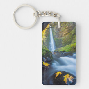 Vertical panorama view of Tunnel Falls Keychain
