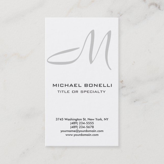 Vertical Park Avenue Monogram Carte de visite tend (Devant)