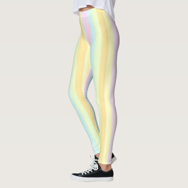 Vertical Pastel Stripes Decor on Leggings (Left)