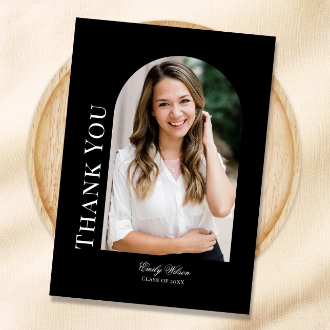 Vertical photo arch Graduation Thank You Card  (Creator Uploaded)