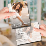 Vertical Photo Graduation Save the Date Postcard<br><div class="desc">Add your favourite photo to these SAVE THE DATE postcards for your graduation party or graduation ceremony featuring save the date in chic lettering. Add the same or different photo on the back *TIP: We just resized the same photo to a horizontal layout before we uploaded it for the back....</div>