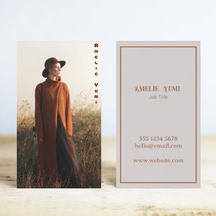  Vertical Photo Photography Vintage Writer  Business Card