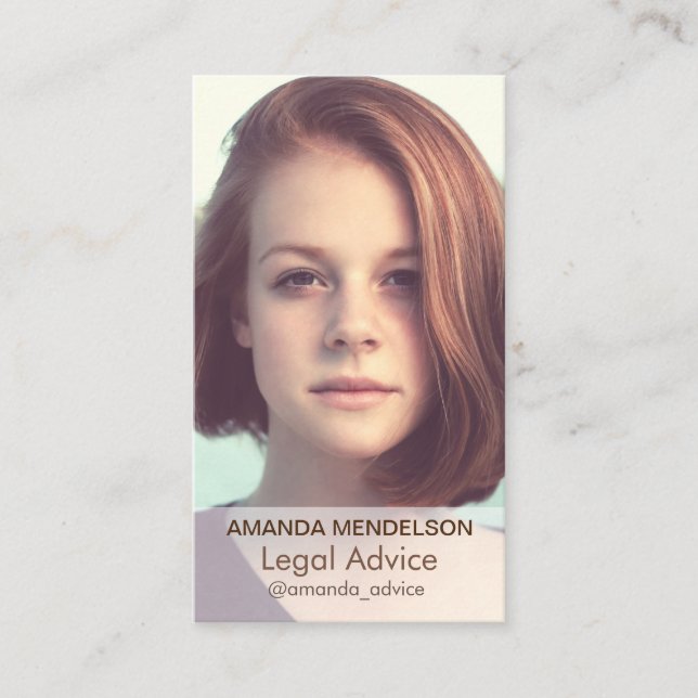 Vertical photo template business card (Front)