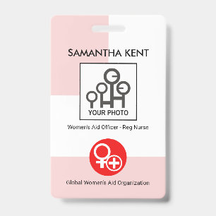 Vertical Pink Layers Photo Template Nurse Badge