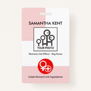 Vertical Pink Layers Photo Template Nurse Badge