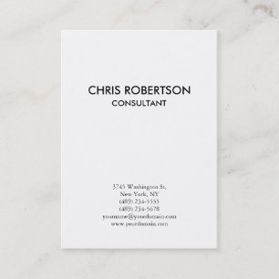 Vertical Plain Black & White Chubby Business Card