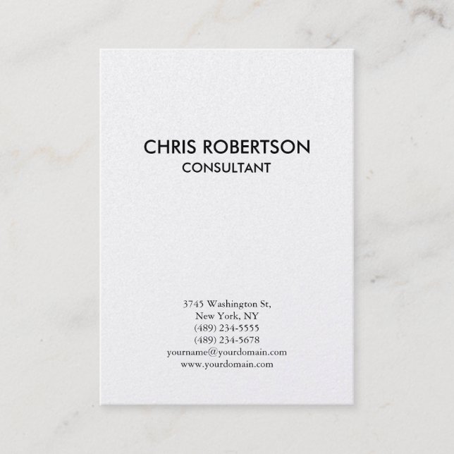 Vertical Plain Chubby Business Card (Front)