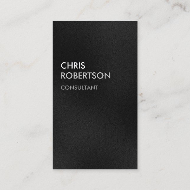Vertical Plain Grey Attractive Charm Business Card (Front)
