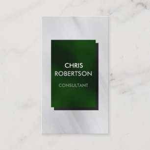 Vertical Plain Grey Green Attractive Business Card