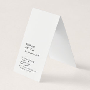 Vertical Plain Simple Black White Minimalist  Business Card