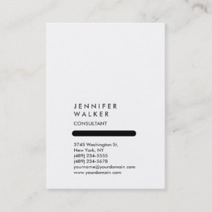 Vertical Plain Simple Black White Trendy Business Card