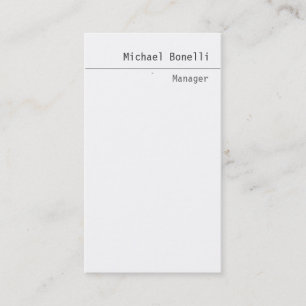 Vertical Plain Trendy Clean White Business Card