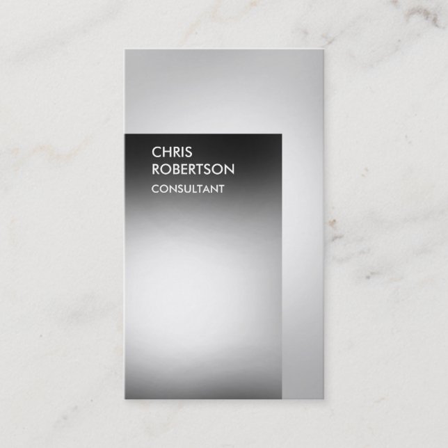 Vertical Professional Grey Stripe Business Card (Front)