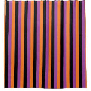 Vertical Purple, Orange and Black Stripes