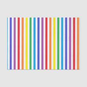 Vertical Rainbow and White Stripes Tissue Paper
