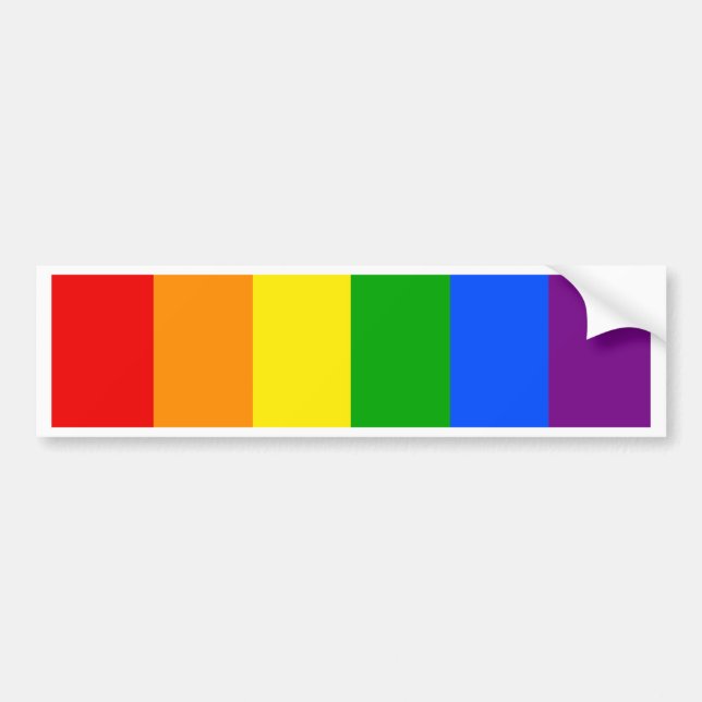 "VERTICAL RAINBOW STRIPES" BUMPER STICKER (Front)