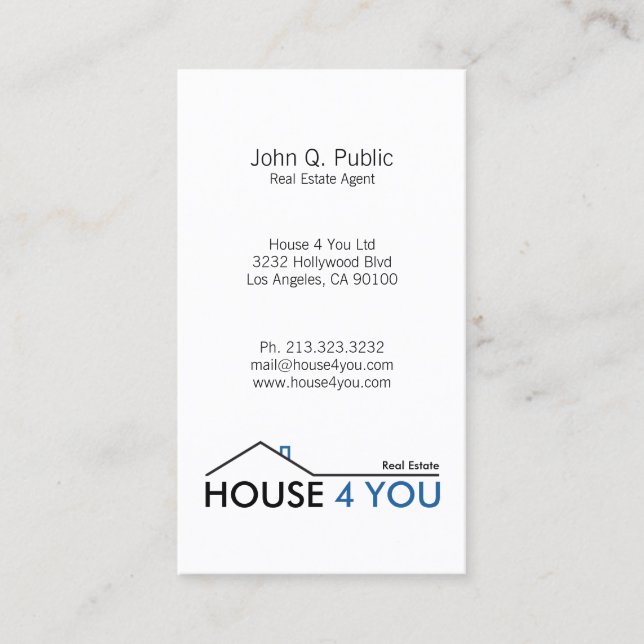 Vertical Real Estate Business Card (Front)