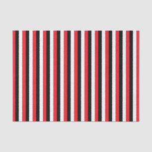 Vertical Red, Black and White Stripes Tissue Paper